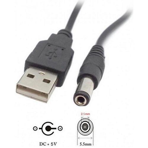 Кабель питания для роутера Acclab USB-A to DC 5,5х2,5 мм 12 В/1A Черный (1283126552847) - фото 3