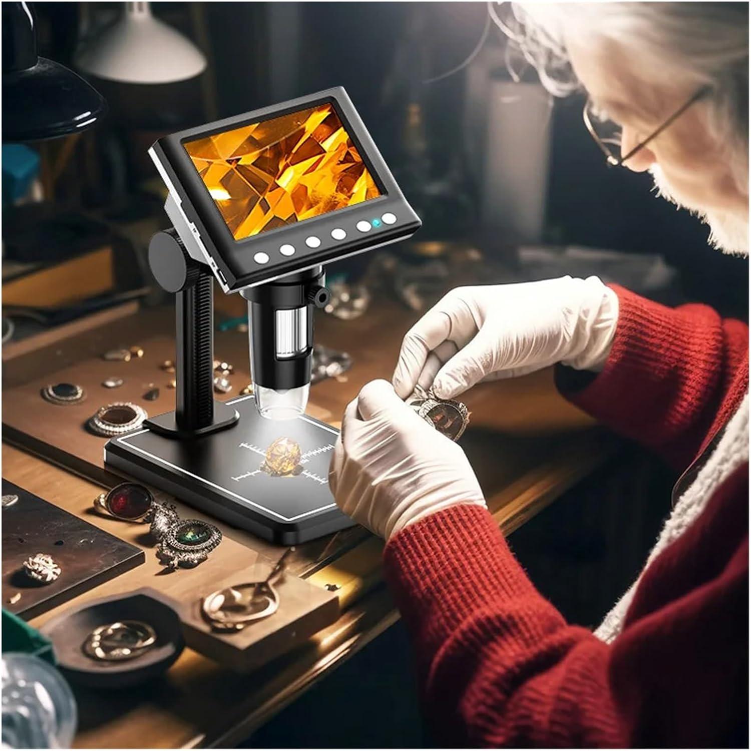 Мікроскоп цифровий RIEVBCAU DM7-Z01C монітор 4,3" 1500-кратний 1080P для паяння з 8 світлодіодами Black (DM7-Z01C) - фото 7