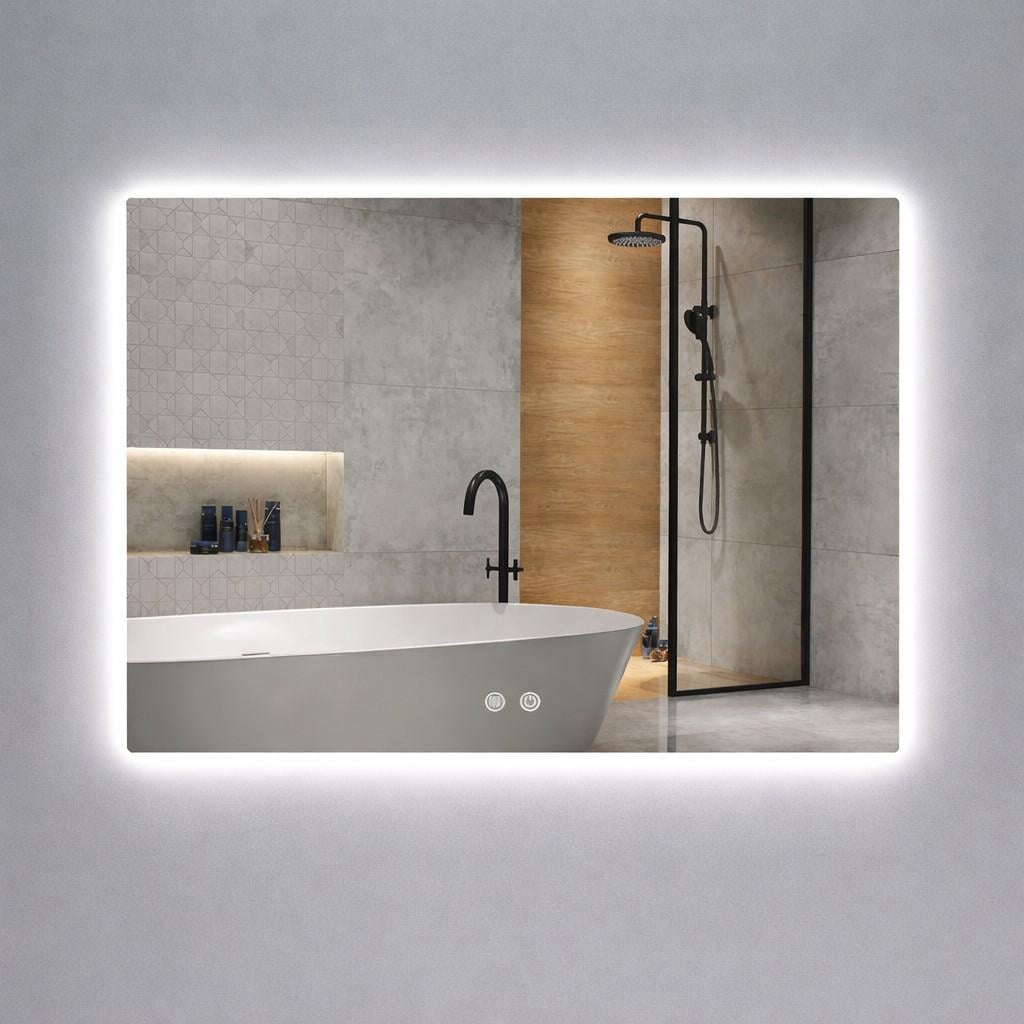 Зеркало Qtap Taurus TA2 LED Touch с подсветкой антизапотеванием диммером регулировкой света и подсветкой стены 1200x800 мм