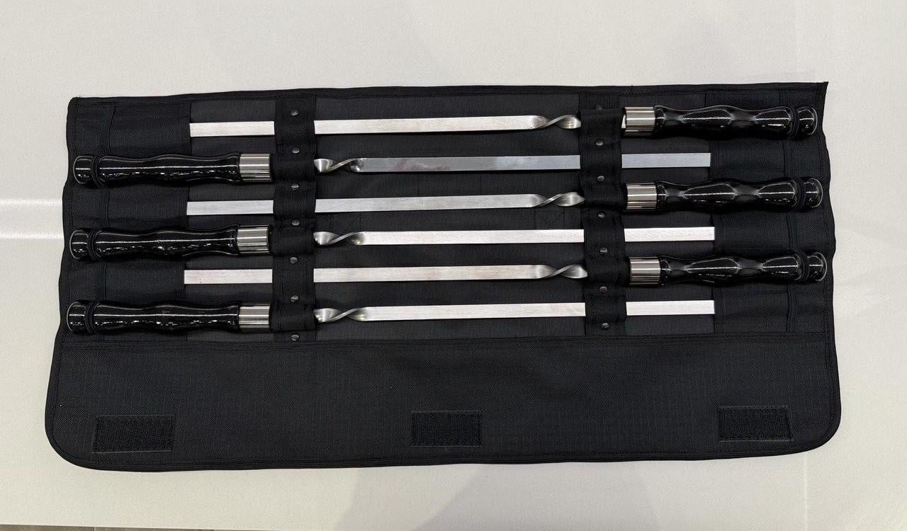 Набор шампуров в чехле Smoke House 620 мм 6 шт. нержавеющая сталь с деревянной ручкой (27860568)