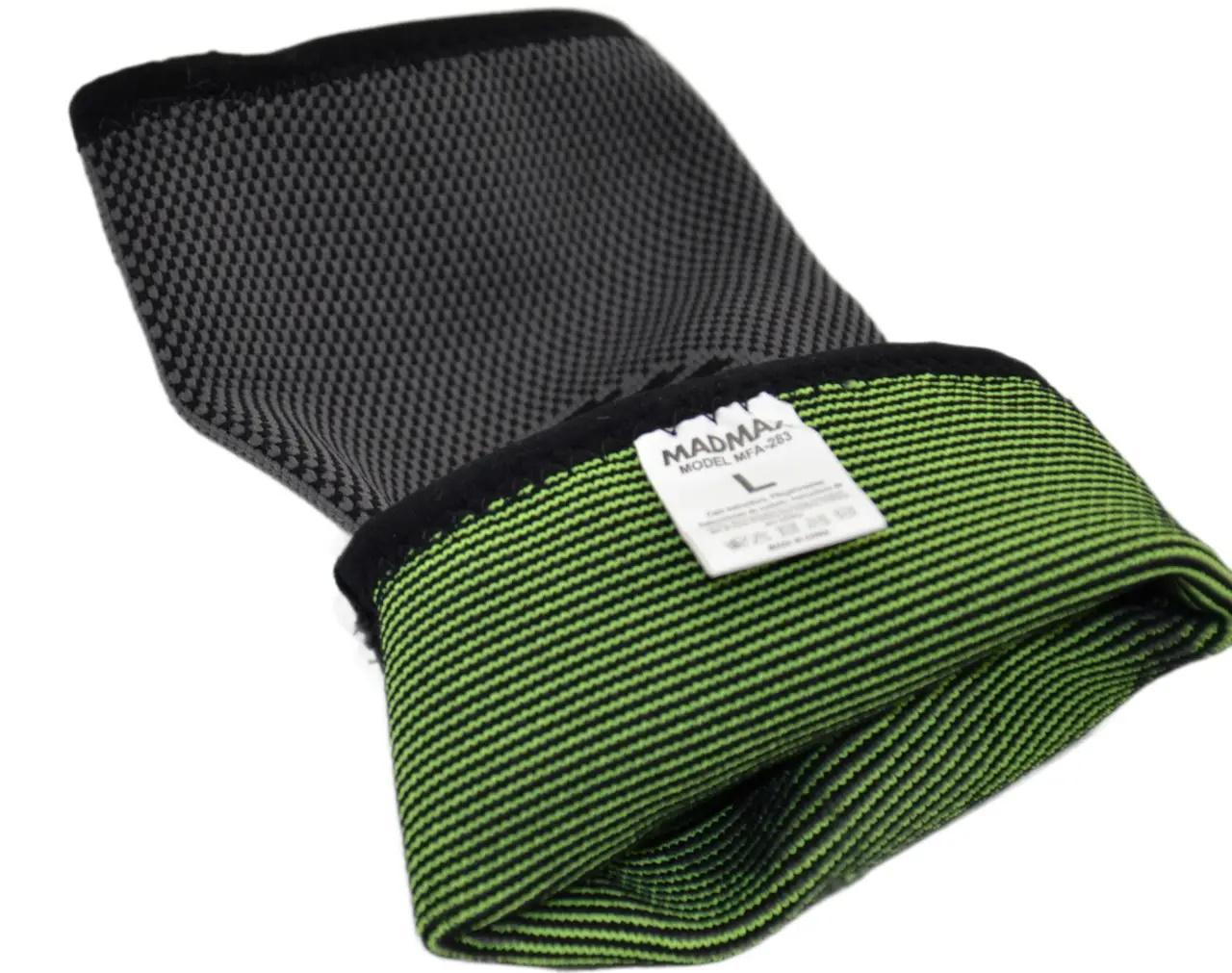 Налокітник компресійний MadMax MFA-283 3D Compressive elbow support Dark grey/Neon green L (62-68-MFA-283_L) - фото 4