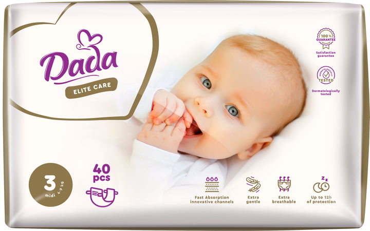 Підгузки дитячі Dada Elite Care Midi р. 3 4-9 кг 40 шт. (2298342849)