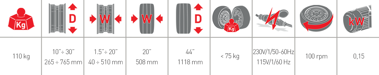 Стенд балансировочный M&B Engineering MB400XL P для колес до 75 кг 230В до 30" - фото 9