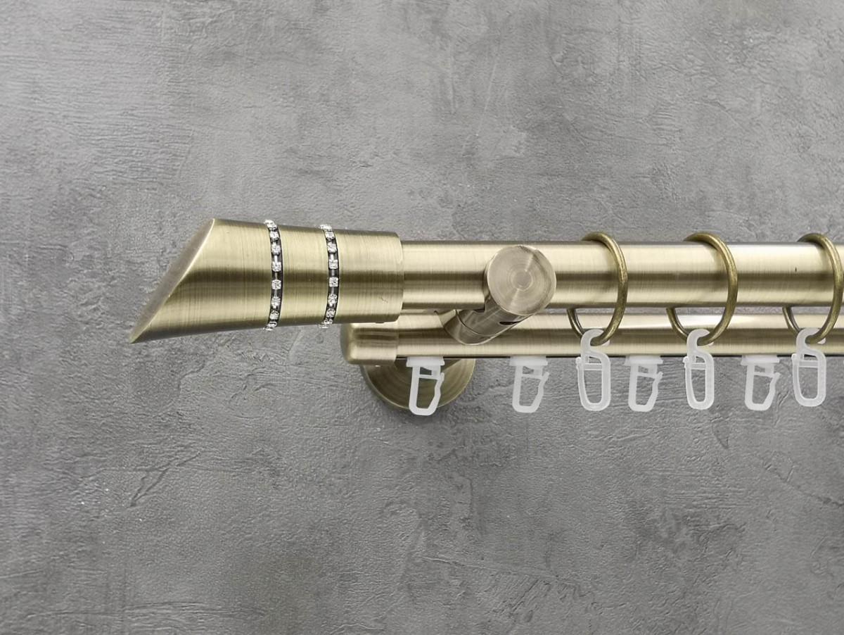 Карниз Quadrum Дива гладкая/импрессионная штанга двойной универсальный 25/19 мм 200 см Антик (262046896)