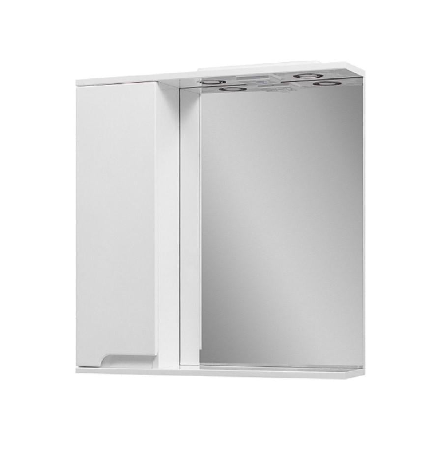 Зеркало со шкафчиком MIRATER Верона с подсветкой 60 см левостороннее Белый (4177)