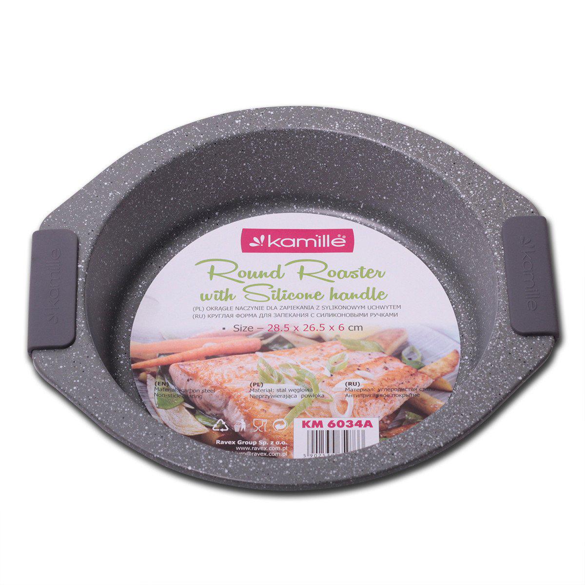 Форма для запекания Kamille 28,5х26,5 см из углеродистой стали Серый KM-6034A
