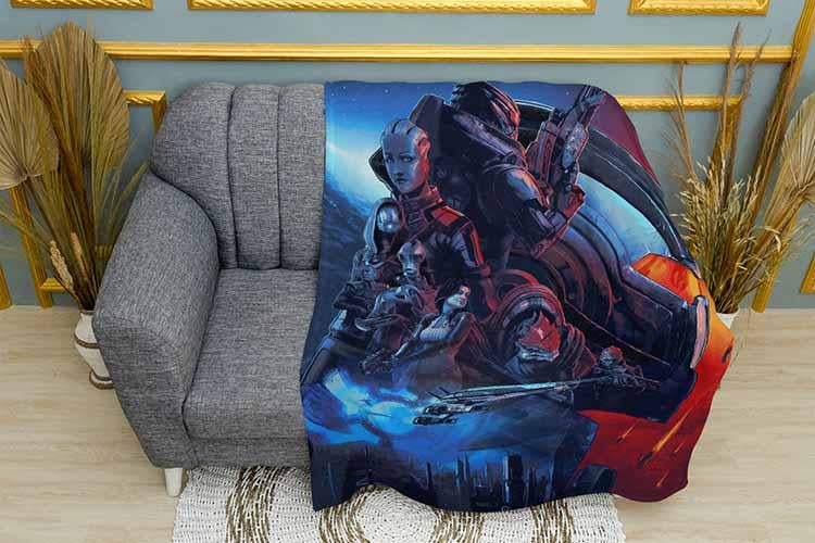 Плед Mass Effect Legendary Edition плюш двухслойный 150х210 см (112983-3)