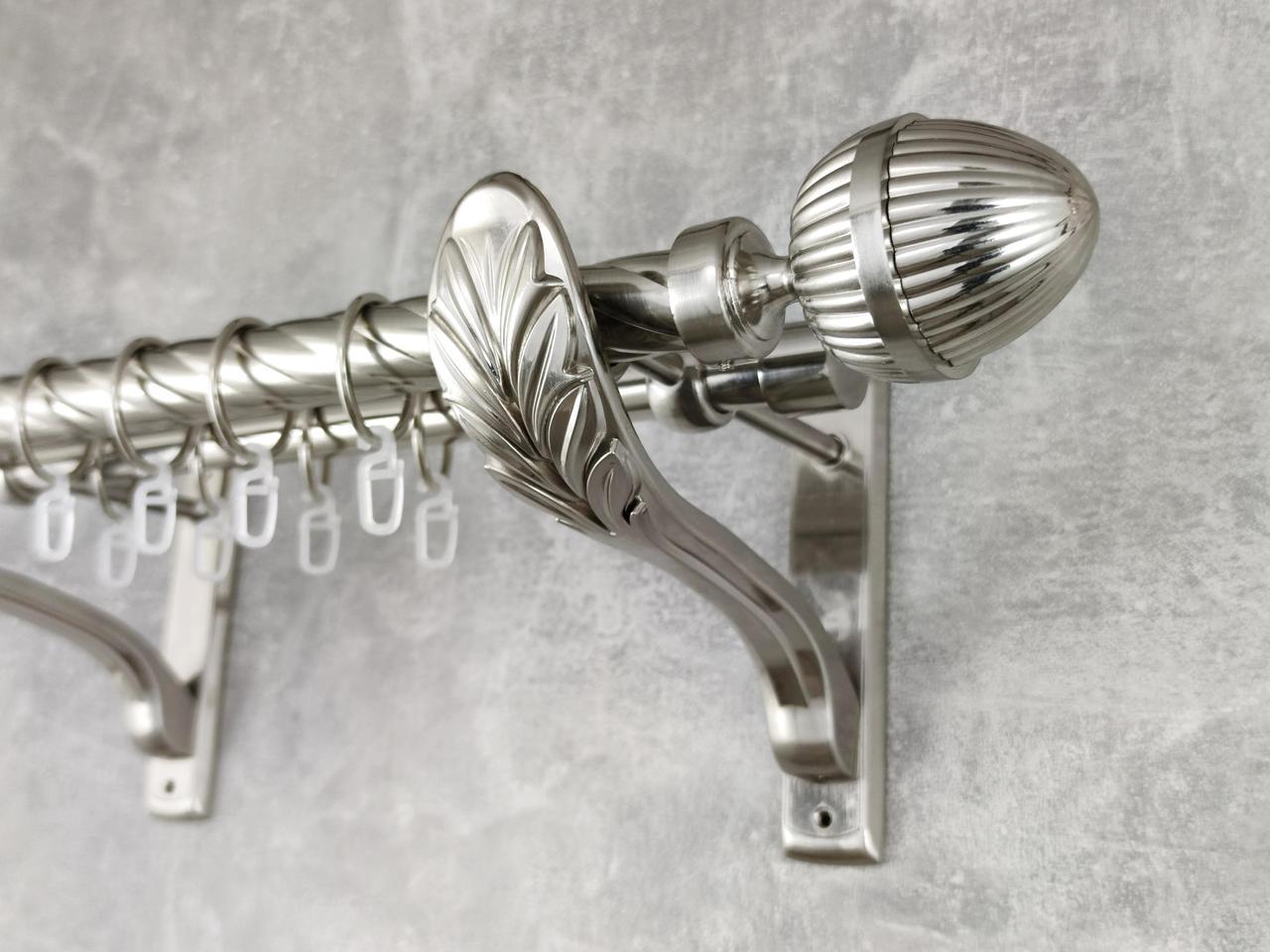 Карниз MStyle металлический для штор двухрядный Одеон 25/19 мм крученый 240 см Сталь (5019757)