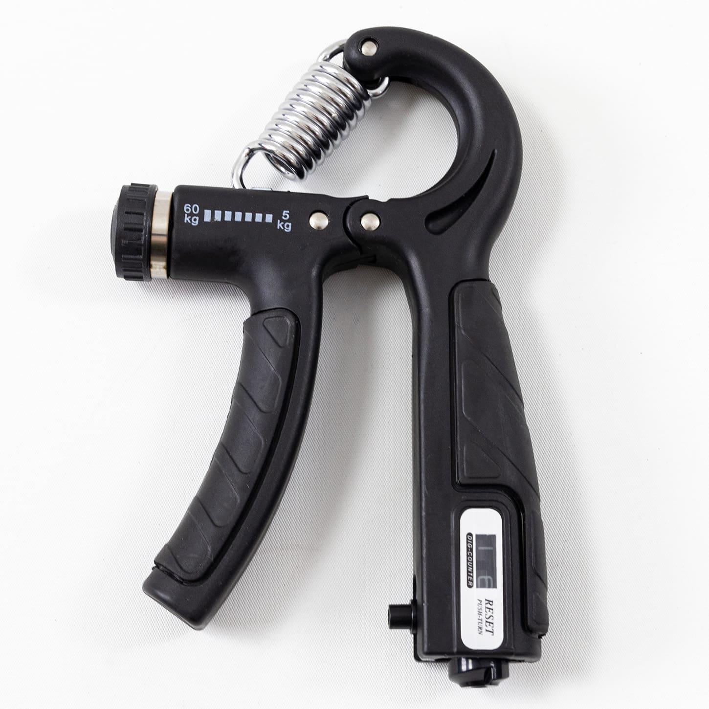 Еспандер кистьовий пружинний OSPORT з лічильником та з регульованим навантаженням 5-60 кг Чорний (MS 4122-2)