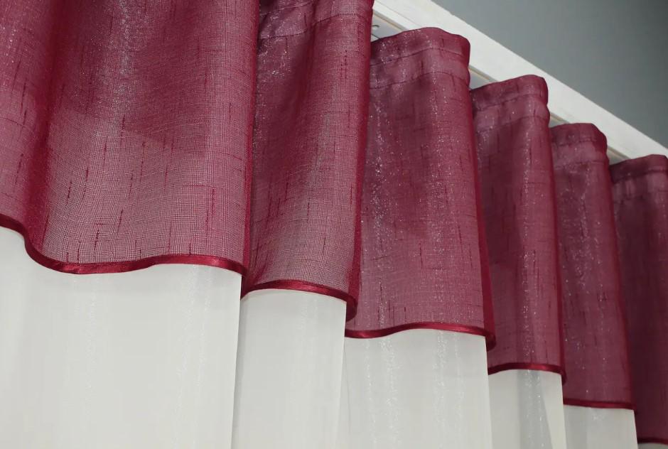 Тюль арка на кухню 270х170 см Молочный/Бордовый (036к) - фото 4 Тюль арка на кухню 270х170 см Молочный/Бордовый (036к) - фото 4