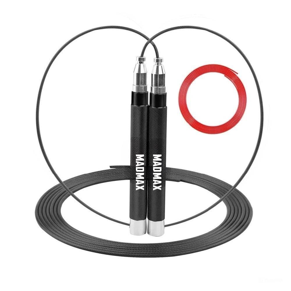 Скакалка скоростная на подшипниках MadMax MFA-286 Speed ​​Jump rope 25243826 алюминиевая Black