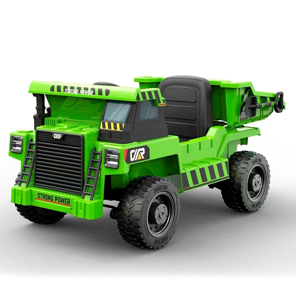 Детский электромобиль на аккумуляторе Самосвал JS3198 с пультом радиоуправления для детей 3-8 лет Зеленый (JS3198EBLR-5)