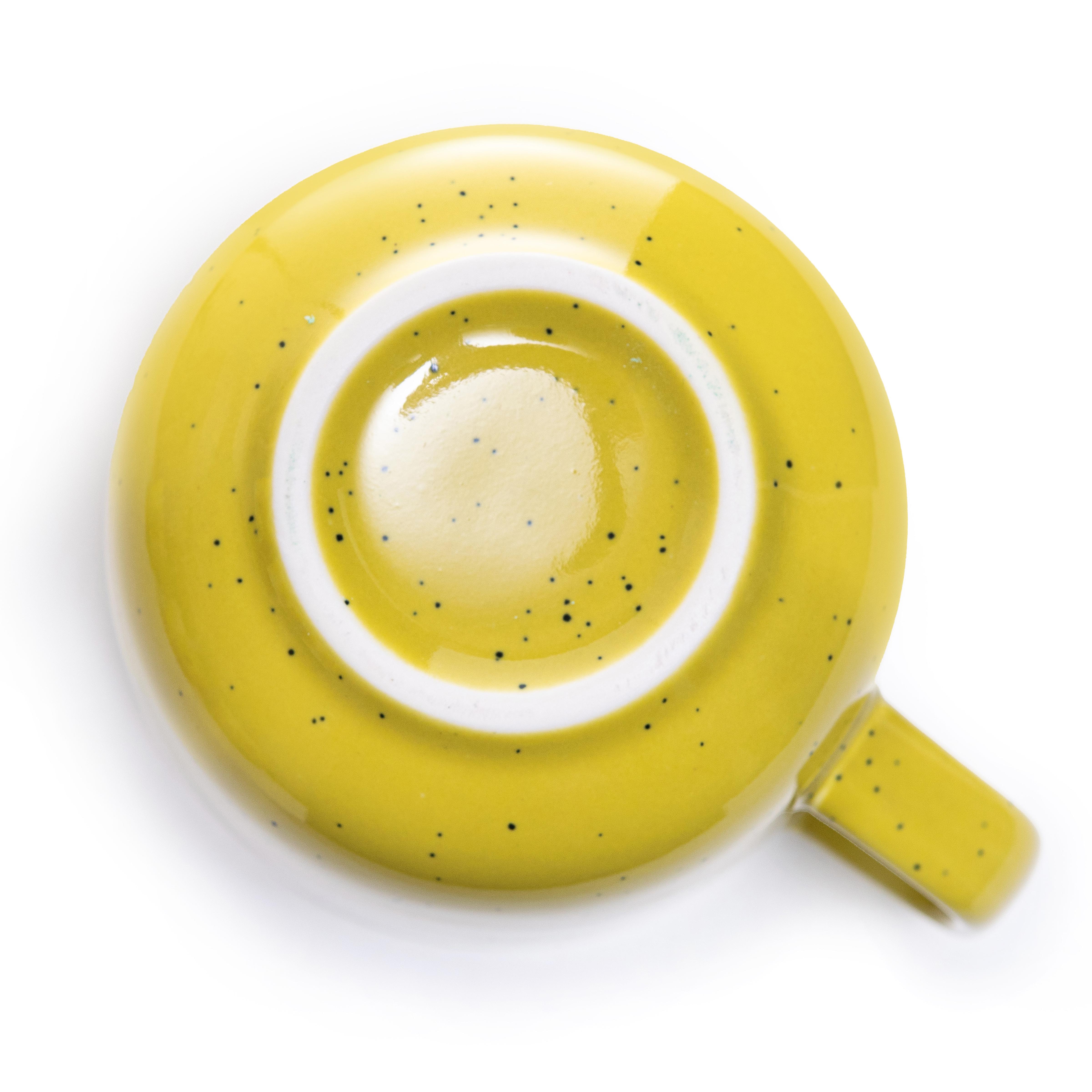 Набор чашек elemi Fish&Chill с подставкой керамика/металл 390 мл 4 шт. Желтый/Голубой (УТ-00094453) - фото 18