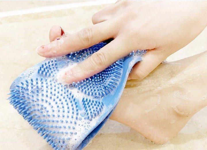 Мочалка-масажер Silica Gel Bath Brush для тіла двостороння силіконова - фото 4