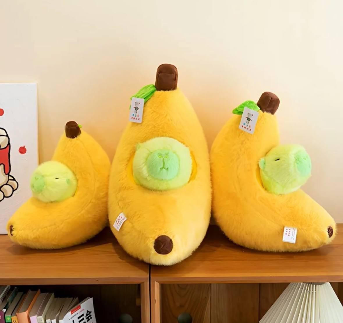 Мягкая игрушка объятия Капибара с бананом 32 см Зеленый (2601015257) - фото 8 Мягкая игрушка объятия Капибара с бананом 32 см Зеленый (2601015257) - фото 8