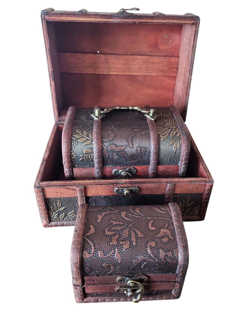 Набор сундуков для карт таро/рун деревянные с листиками 3 шт. (2695999077) - фото 2 Набор сундуков для карт таро/рун деревянные с листиками 3 шт. (2695999077) - фото 2