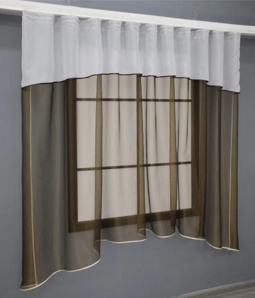 Гардина з аркою на кухню 280х170 см Венге/Білий (036к) - фото 2 Гардина з аркою на кухню 280х170 см Венге/Білий (036к) - фото 2