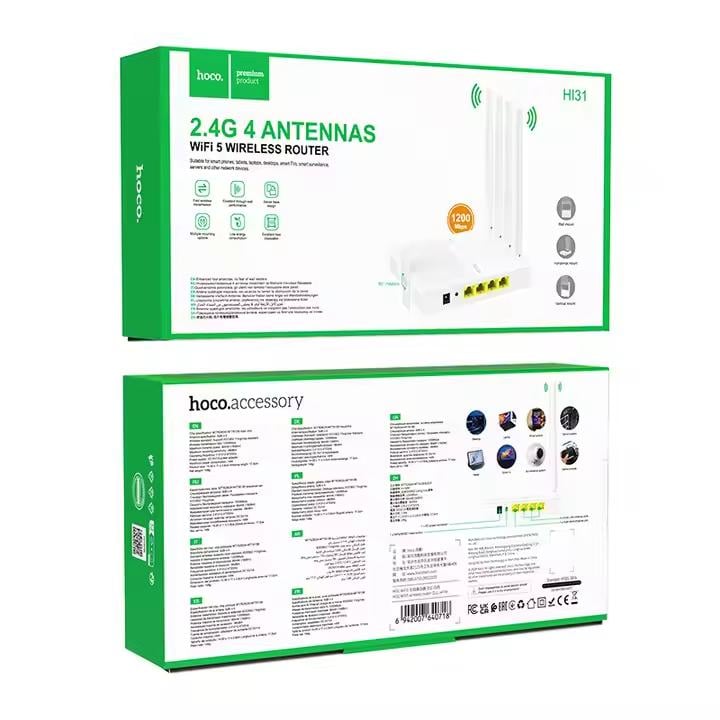 Маршрутизатор Hoco HI31 WiFi5 Wireless Router EU - фото 5