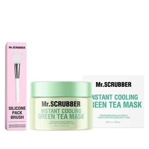 Охлаждающая маска Instant Cooling Green Tea Mask Mr.SCRUBBER и силиконовый шпатель 250 мл Охлаждающая маска Instant Cooling Green Tea Mask Mr.SCRUBBER и силиконовый шпатель 250 мл