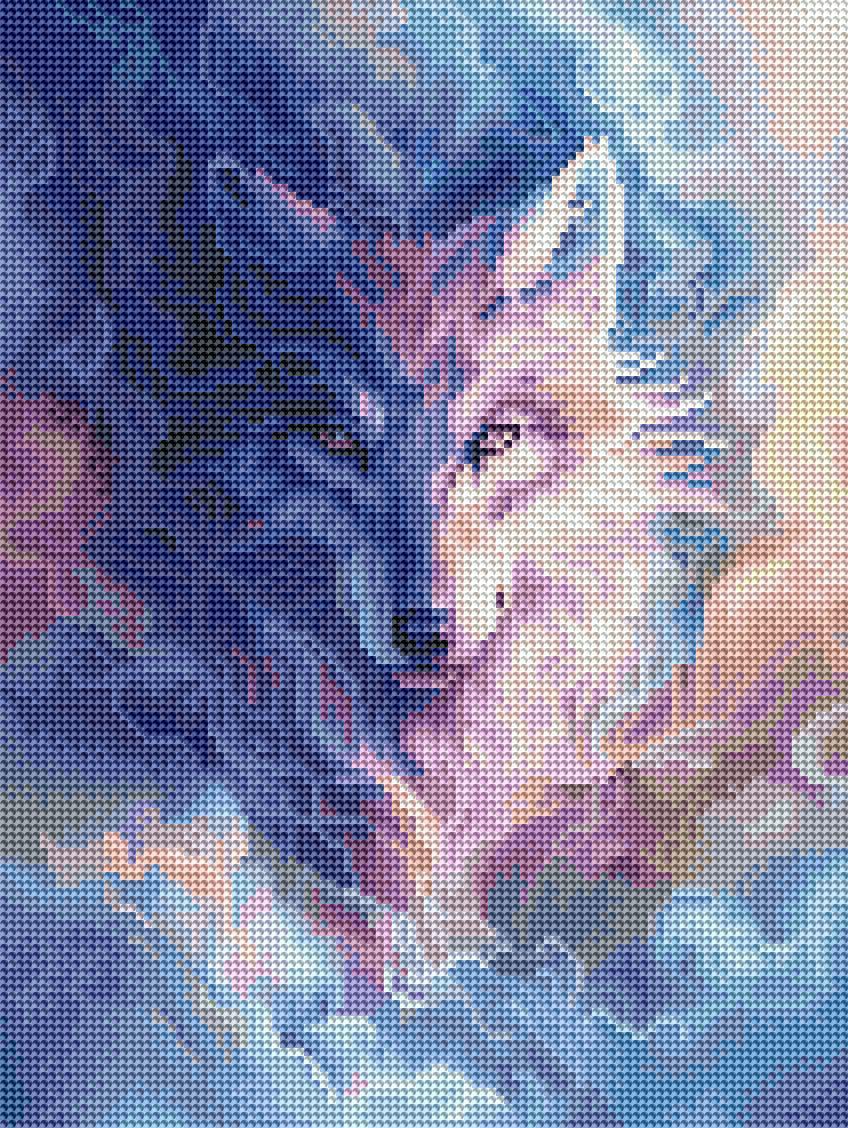Алмазная мозаика Brushme Волк в облаках 30x40 см (RDBS7018)