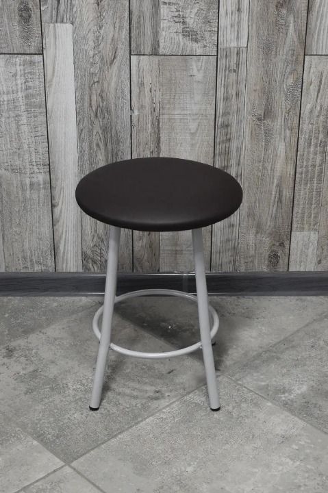 Табурет кухонний Муза металевий з м'яким сидінням 30х45 см Чорний/Білий (28374155)