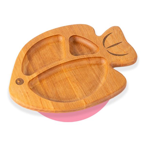 Тарілка секційна Бабака Карасик на присосці Рожевий (31055) - фото 2