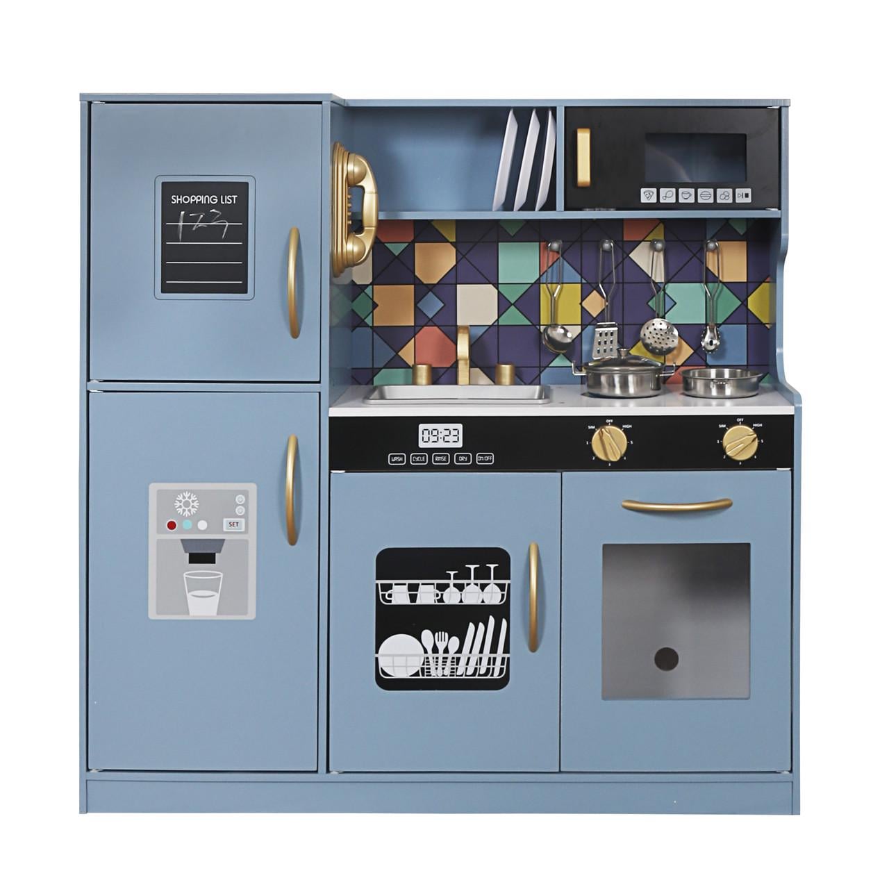 Детская кухня игровая AVKO Авила с аксессуарами деревянная Blue (40010955)