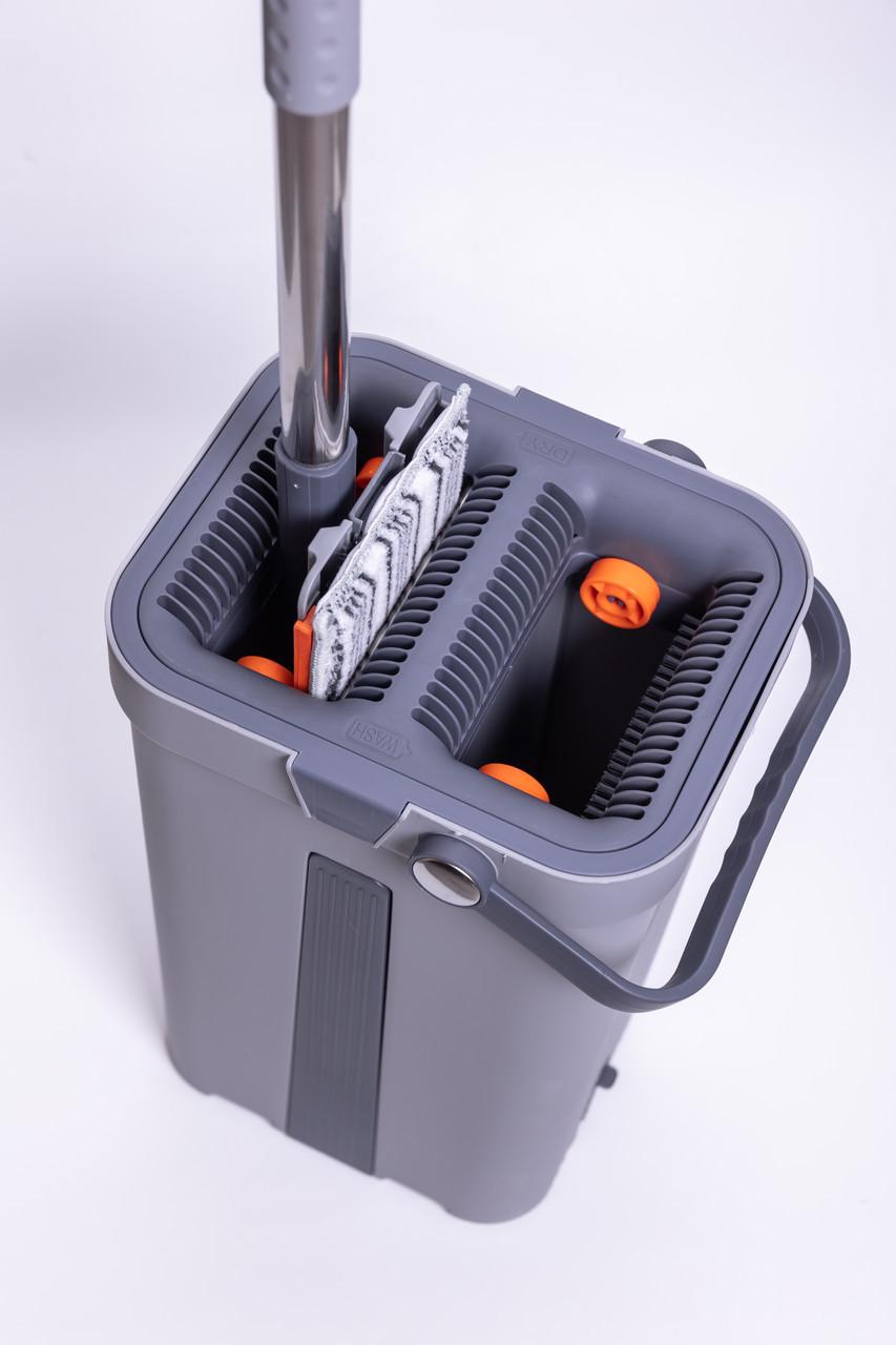 Швабра телескопическая с плоской насадкой/ведро с двумя секциями - фото 7 Швабра телескопическая с плоской насадкой/ведро с двумя секциями - фото 7