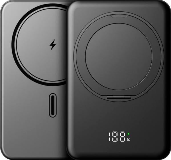 Повербанк Gelius Holdix Magnetic Wireless Charge GP-PBW302 10000 mAh 15W UA UCRF Black (1694833) - фото 3 Повербанк Gelius Holdix Magnetic Wireless Charge GP-PBW302 10000 mAh 15W UA UCRF Black (1694833) - фото 3