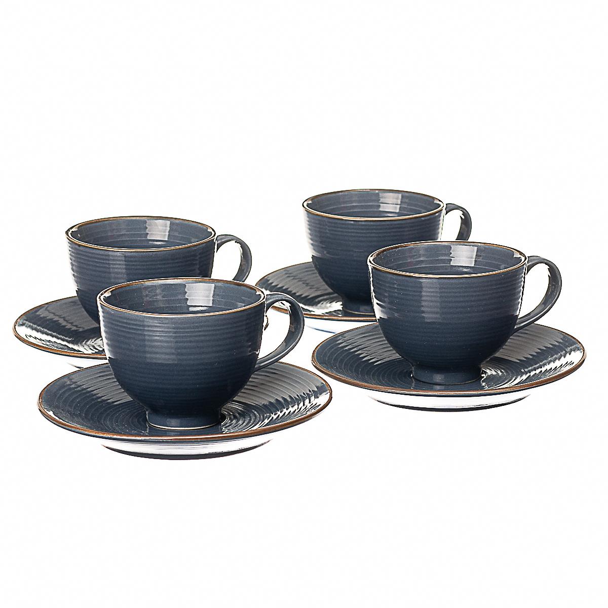 Набор чашек с блюдцем Elisey 4 шт. Синий (002ALP/blue)