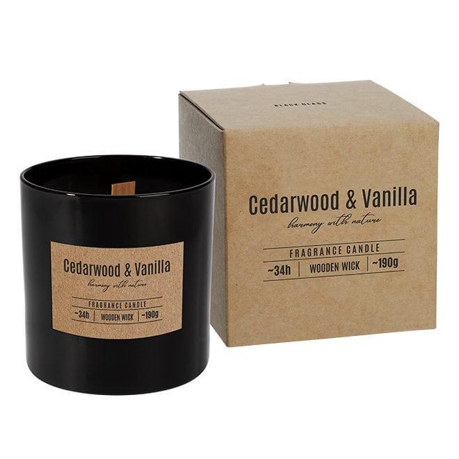 Свічка ароматична Bispol Cedarwood & Vanilla з дерев'яним гнотом (27578)