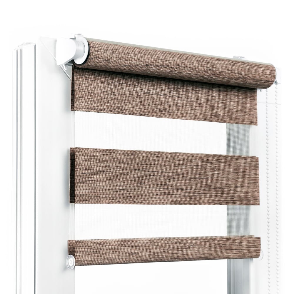 Ролета день-ніч TyulPan Льон 62,5x170 см Коричневий