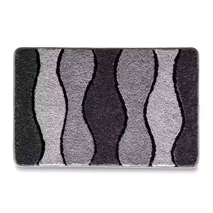 Килимок для ванної Хвилі антиковзаючий 50х80 см Сірий (2591676169)