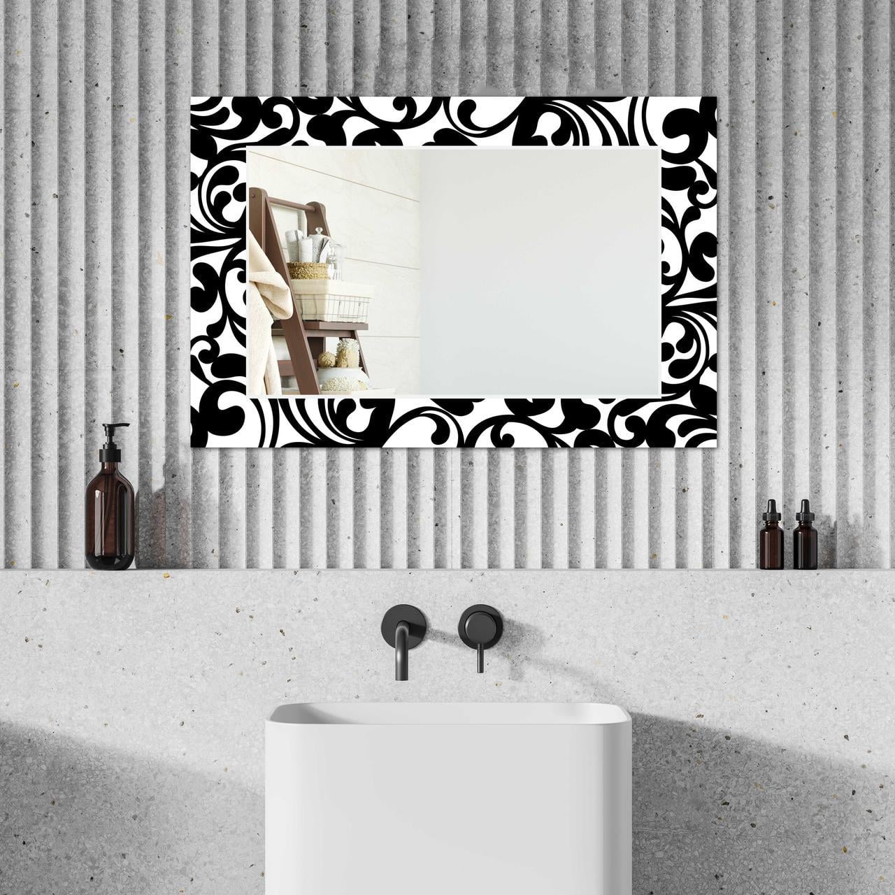 Зеркало на стену NovellaPrint с рисунком орнаметна прямоугольное 90х60 см (2001.6)
