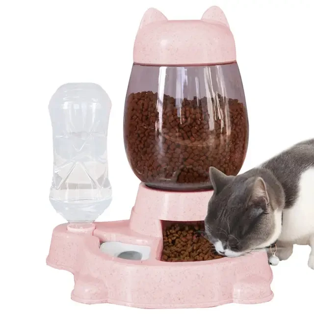 Кормушка автоматическая для кошек и собак Розовый