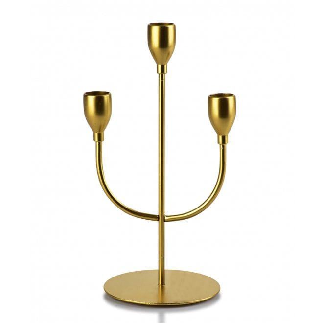 Подсвечник металлический Flora Cedric Gold на 3 свечи (35709)