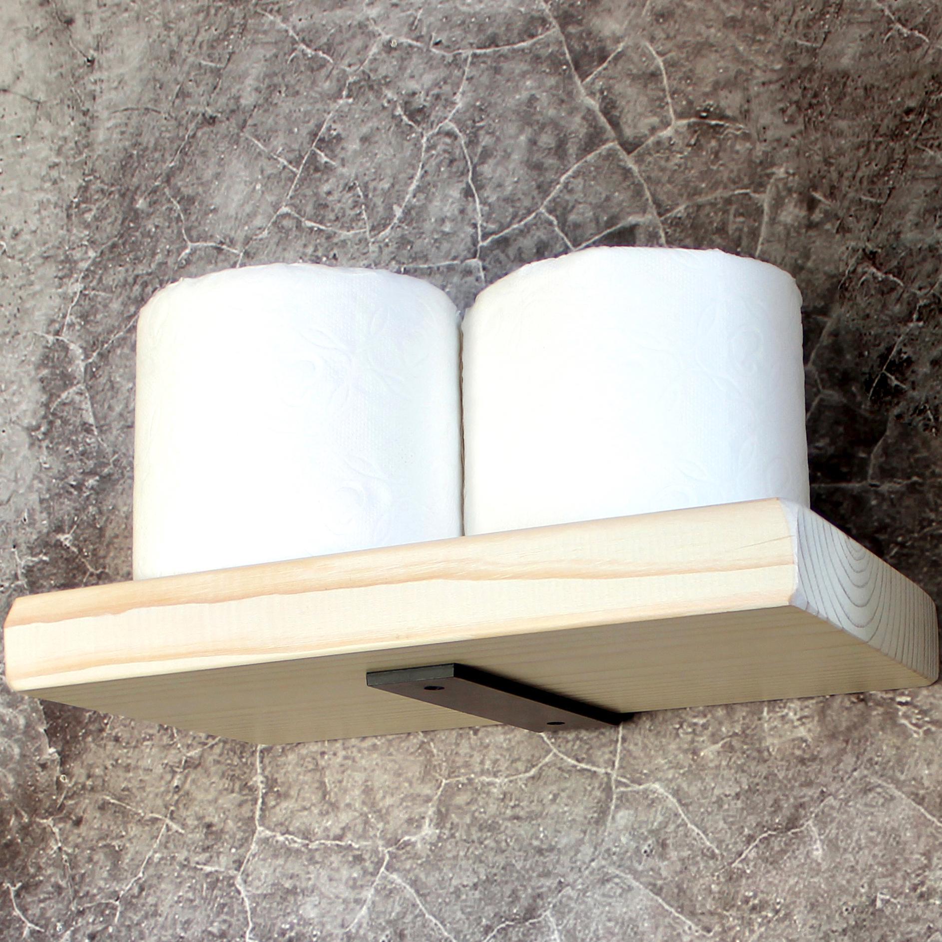 Держатель полка для туалетной бумаги Лофт 255 мм Бело-черный