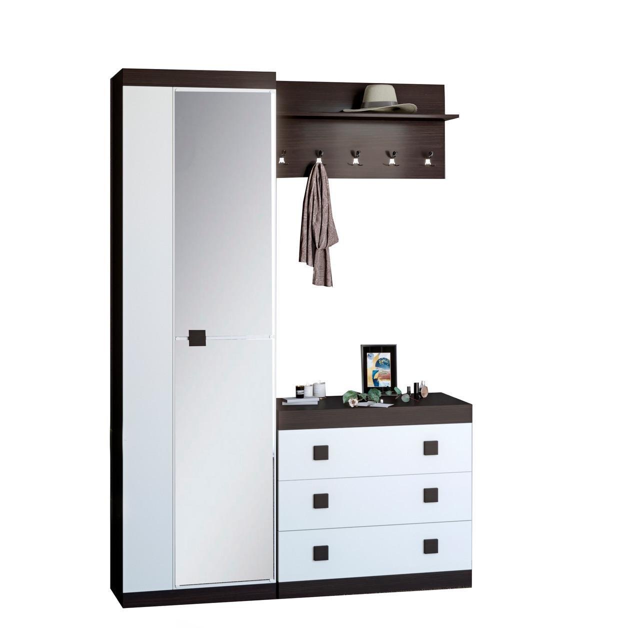 Прихожая модульная Еверест Соната 4 3 эл. Венге темный/белый (DTM-2530)