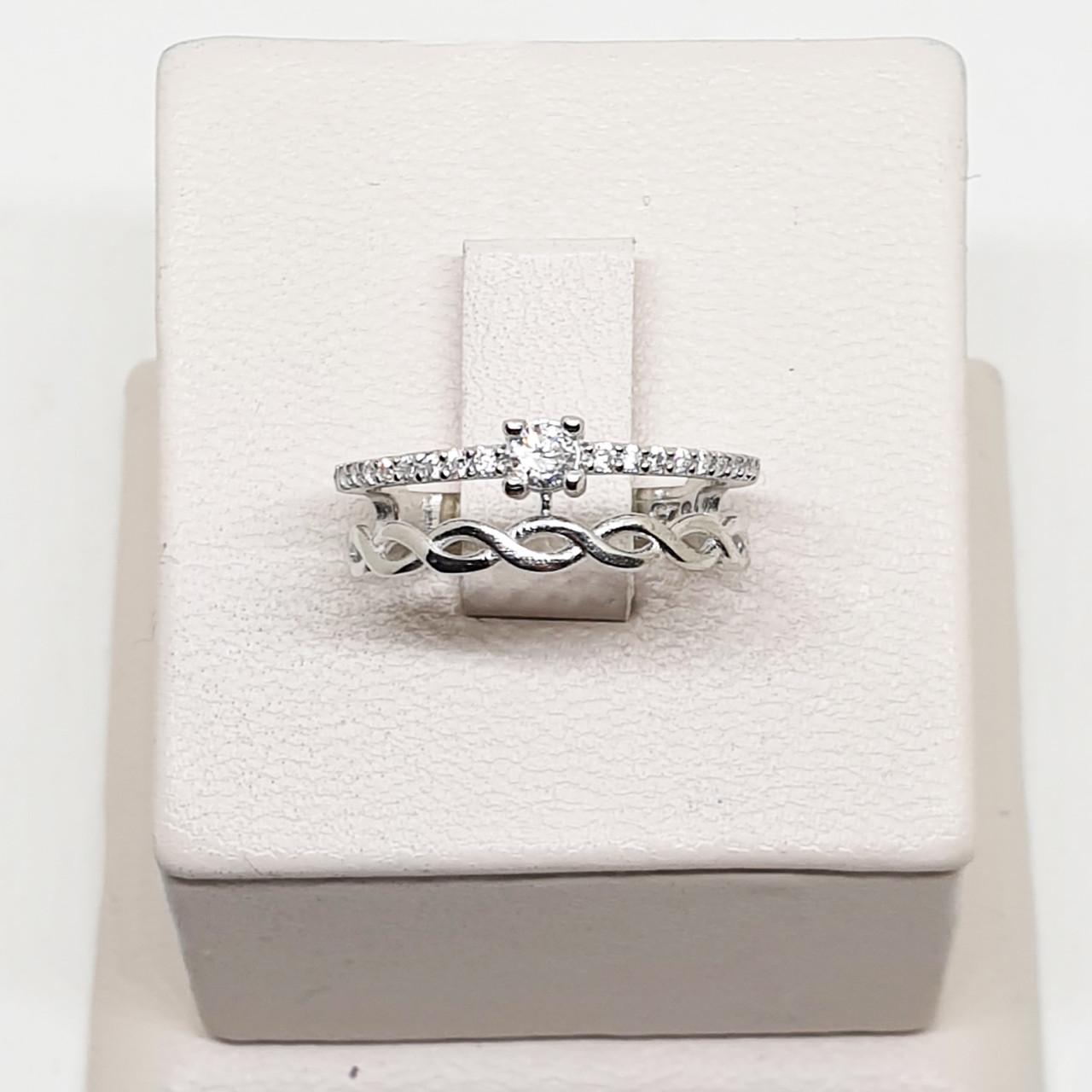 Кольцо серебряное с кубическим цирконием р. 18 2,13 г (1558037456)