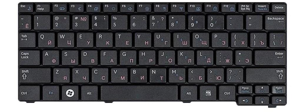 Клавиатура для ноутбука Samsung NP-N148-DA01RU матовая (BA59-02686C)