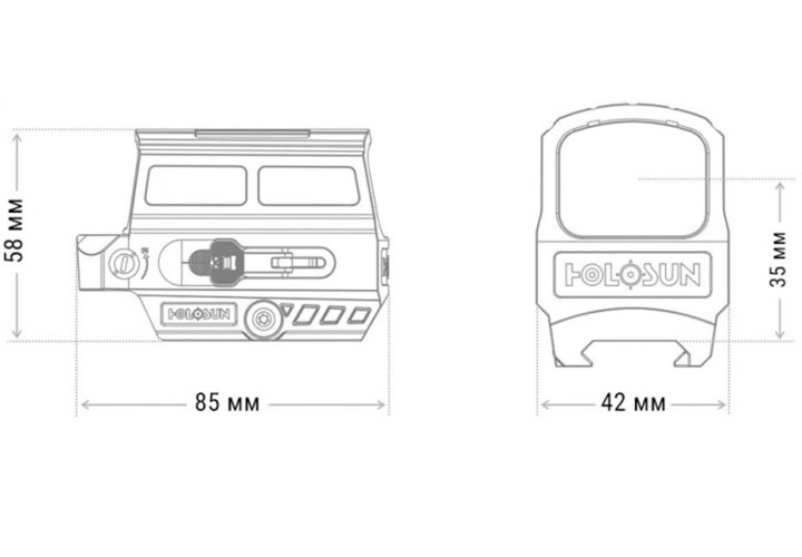 Коллиматорный прицел Holosun HS512C-RD со встроенным креплением (10970728) - фото 7 Коллиматорный прицел Holosun HS512C-RD со встроенным креплением (10970728) - фото 7