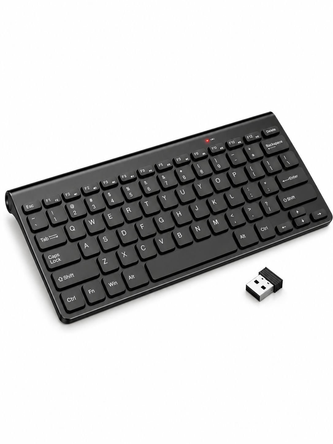 Клавиатура беспроводная 2,4 ГГц 78 клавиш USB-приемник компактная Черный (49676081)