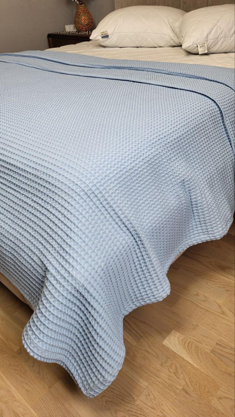 Покрывало Пике Сота 180x220 см Голубой (11074) - фото 6 Покрывало Пике Сота 180x220 см Голубой (11074) - фото 6