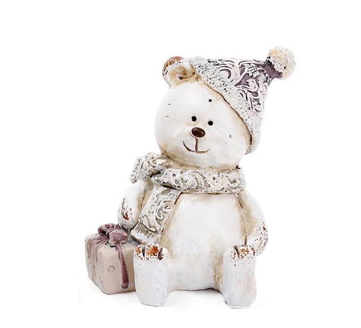 Декоративна фігурка Ведмедик з подарунками 7х6х8,5 см (BD-218-547)