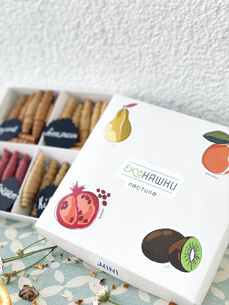 Набор пастилы Эко Няшки Mini без сахара Груша/Апельсин/Гранат/Киви 200 г - фото 3 Набор пастилы Эко Няшки Mini без сахара Груша/Апельсин/Гранат/Киви 200 г - фото 3