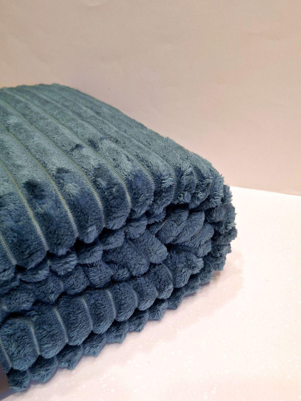 Плед флисовый с вельветовой текстурой Today Home Textile 150х200 см Изумрудный (1071) - фото 5