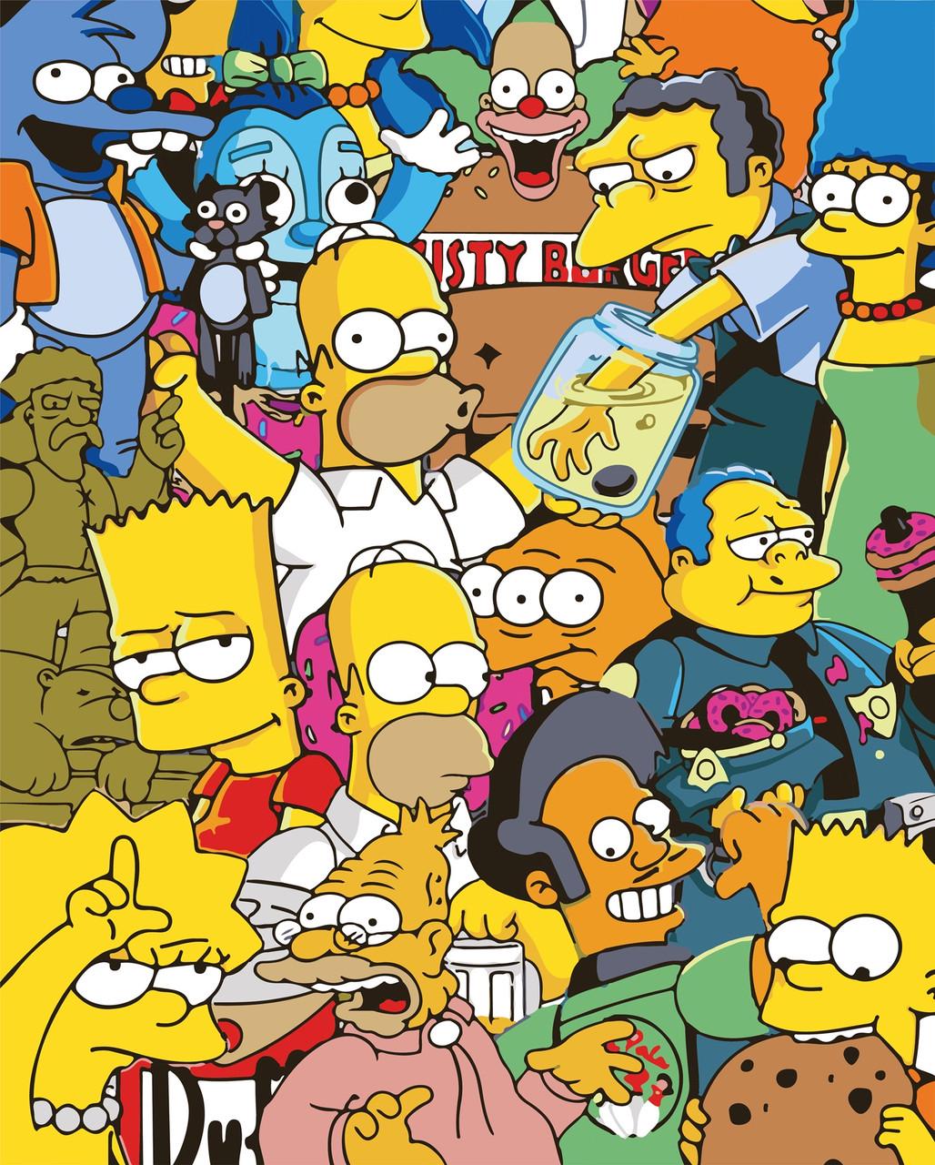 Картина за номерами Сімпсони 40х50 см (W1041) Картина за номерами Сімпсони 40х50 см (W1041)