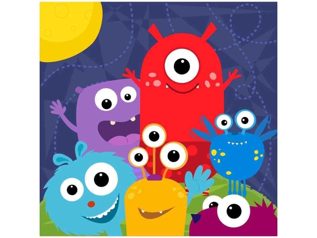 Картина по номерам Strateg Разноцветные монстры 30х30 см (ES184)
