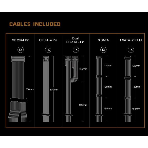 Блок живлення ASRock Challenger CL-550B 550W ATX 80+ Bronze Retail (28745614) - фото 6