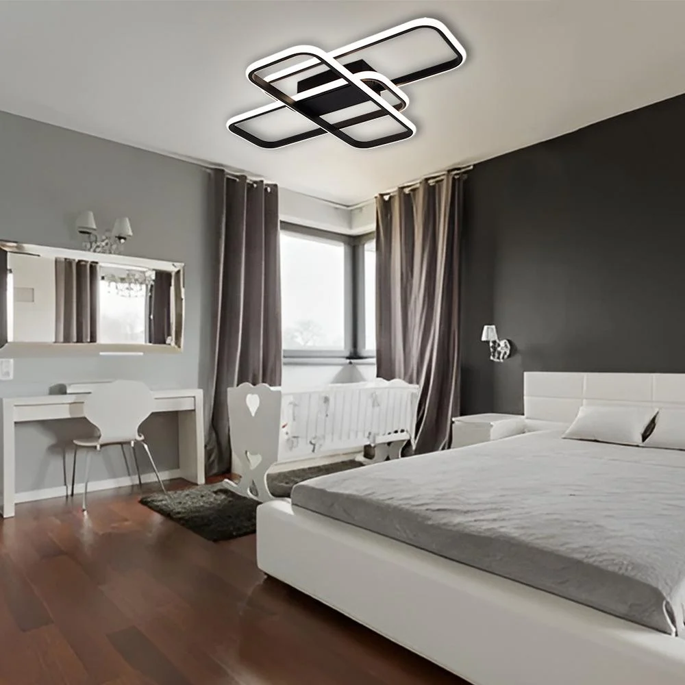 Люстра светодиодная ESLLSE SVEN 3SQ с пультом 90 Вт 635x478x75 мм Черный (10567) - фото 4 Люстра светодиодная ESLLSE SVEN 3SQ с пультом 90 Вт 635x478x75 мм Черный (10567) - фото 4